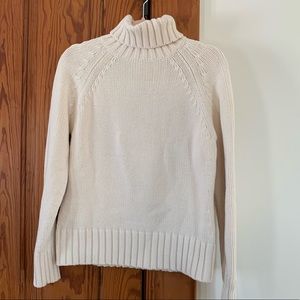 Cable Knit Cream Turtleneck Sweater